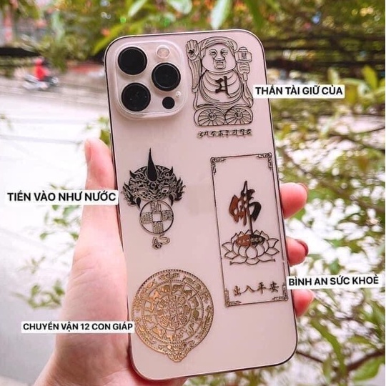 Bộ 4 Linh Phù - Thần Tài giữ Của + Tiền Vào Như Nước + Chuyển Vận 12 Con giáp + Bình An