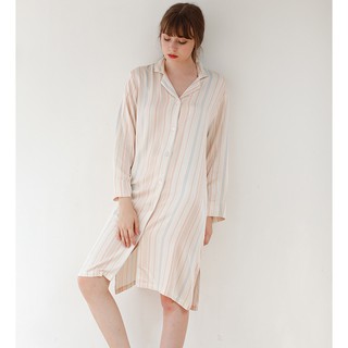 Shirt đầm ngủ sọc màu