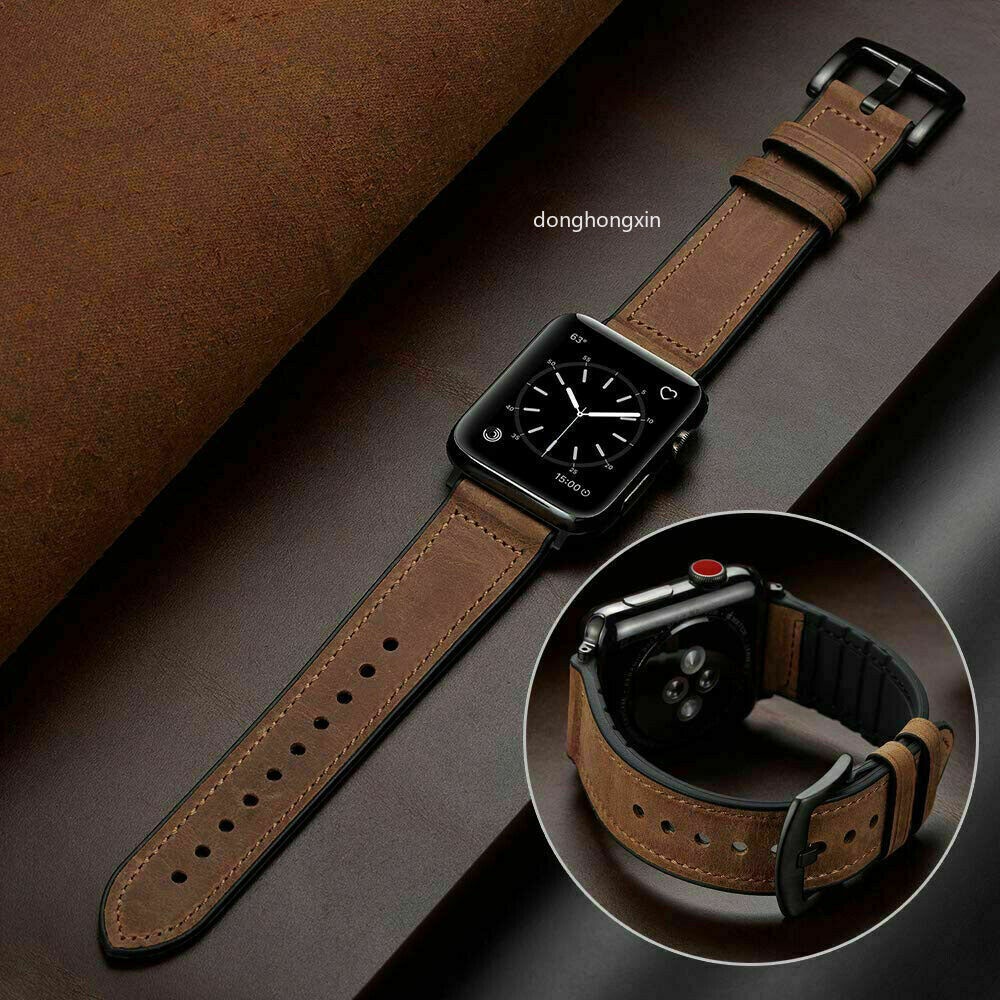 Dây Đeo Bằng Da Cho Đồng Hồ Thông Minh Apple Watch 7 6 5 4 3 2 1 SE 41 42 44 45mm