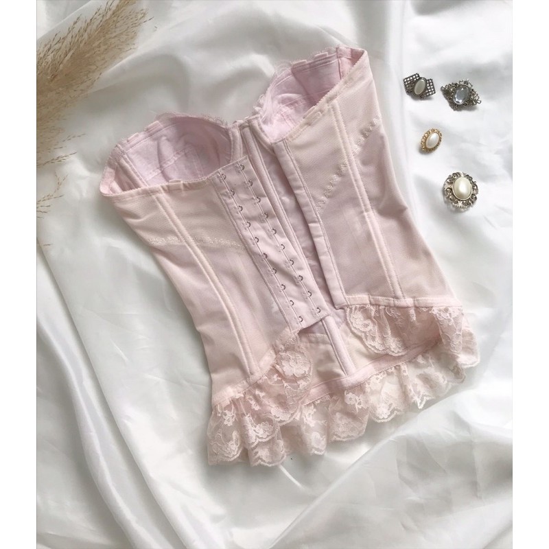 Áo corset hồng pastel 2hand