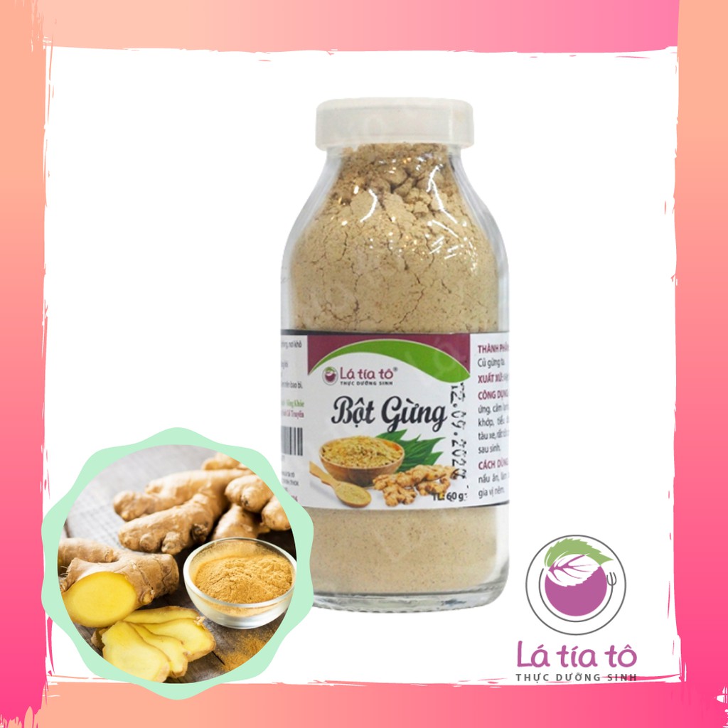 BỘT GỪNG NGUYÊN CHẤT 60GR - LÁ TÍA TÔ