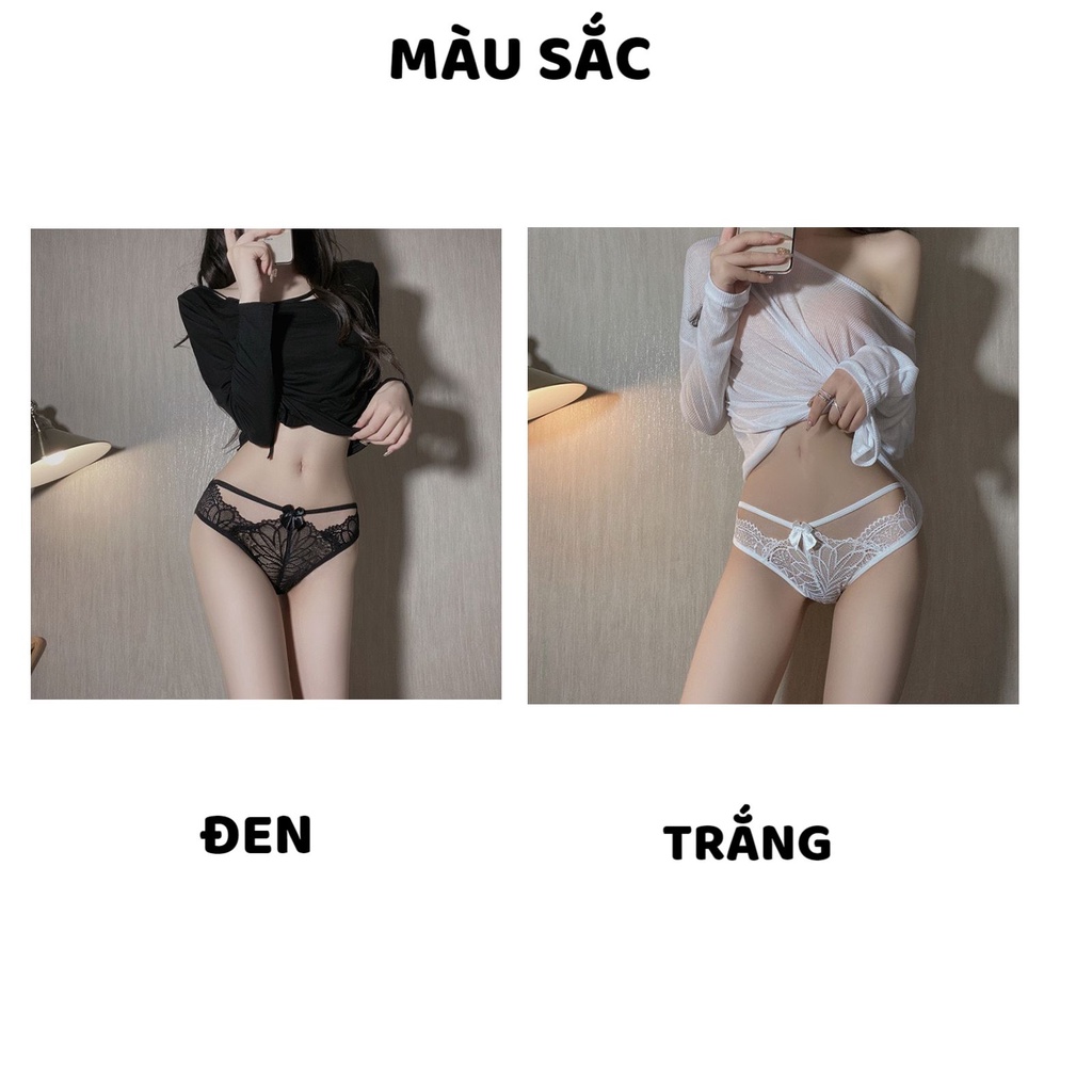 Quần Lót Nữ Ren Sexy thiết kế thoáng mát dây đan hông đính nơ nhỏ siêu xinh MÃ 3046