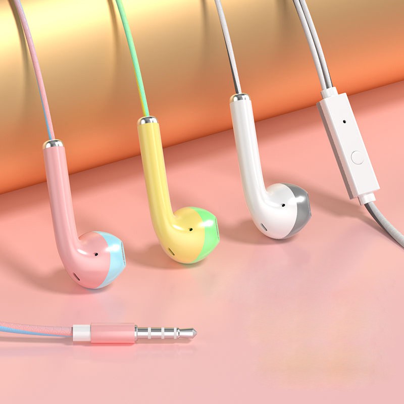 Tai Nghe Nhét Tai Âm Thanh HiFi Có Mic Màu Sắc Kẹo Ngọt Bicolor U24 1 Tặng 1