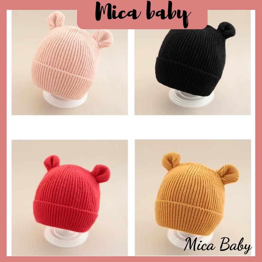Mũ nón len tai gấu nhỏ dễ thương cho bé  Mica baby ML37