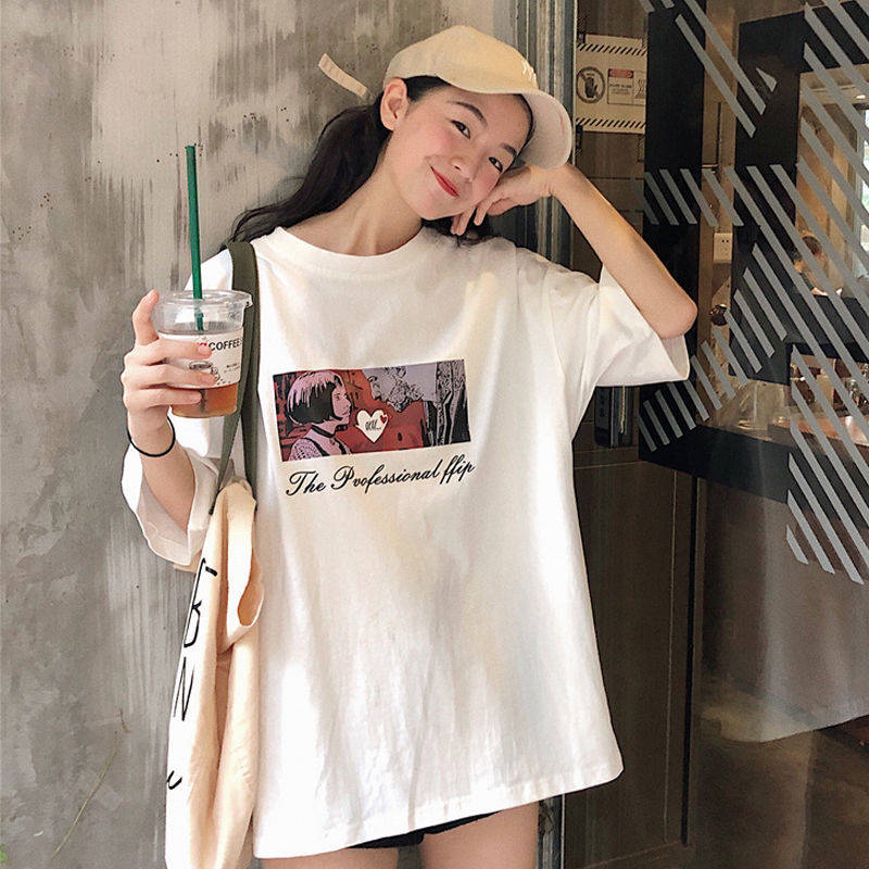 2021 Fashion Clothing short sleeve t shirt Women loose neck round large size blouse clothes