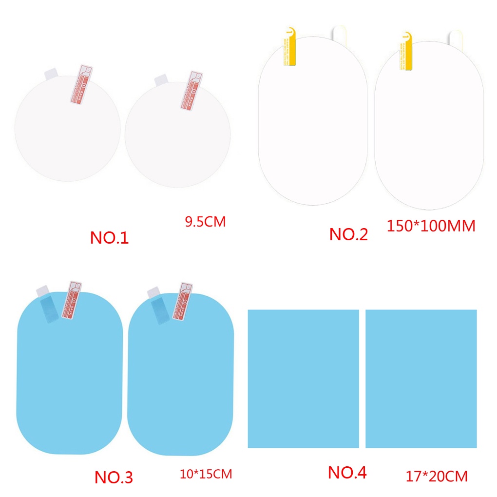 [Coco]2pcs Car Rearview Mirror Anti Rain Film Universal Auto Mirror Waterproof Dustproof Anti-fog Membrane