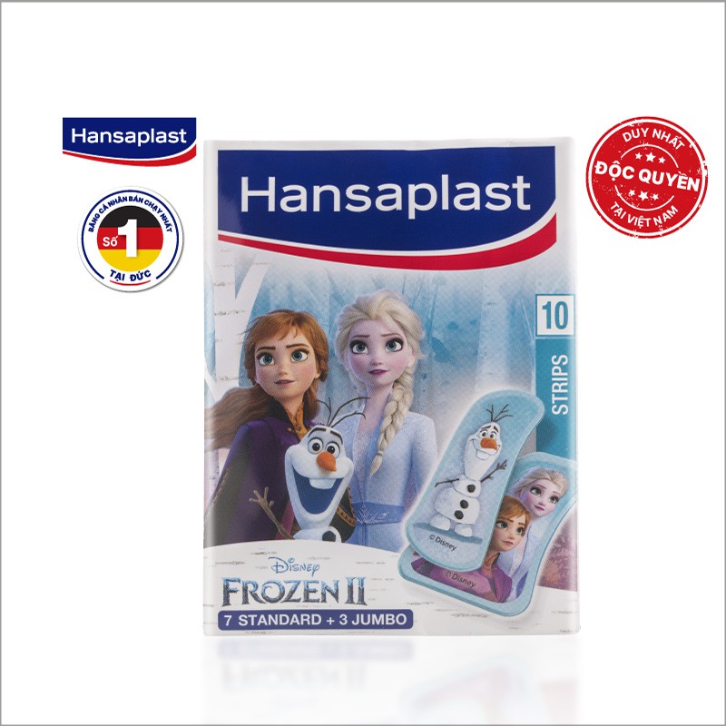 Combo 5 Băng cá nhân Hansaplast Disney Frozen II gói 10 miếng-Độc quyền duy nhất tại Việt Nam-Thương hiệu số 1 của Đức