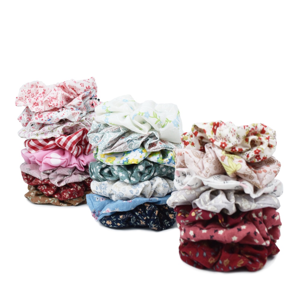 Scrunchies to buộc tóc họa tiết hoa nhí Tomato Handmade