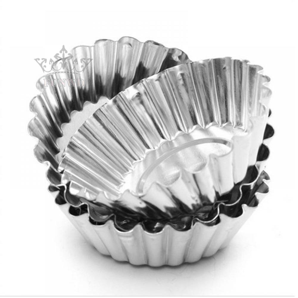 Egg Tart Mold Tin Baking Tool Cookie Kit Molds Muffin Pan Non-Stick 10pcs【Discount】