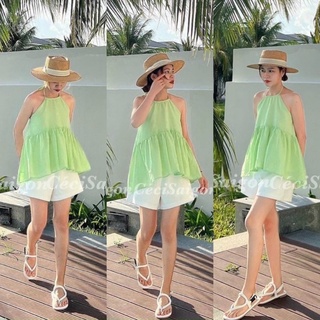 Set áo cổ yếm kèm short