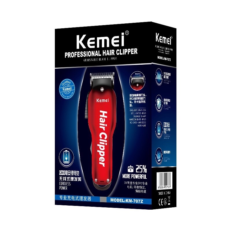 Tông Đơ Cắt Tóc Chuyên Nghiệp Salon Không Dây Kemel KM 707XZ .