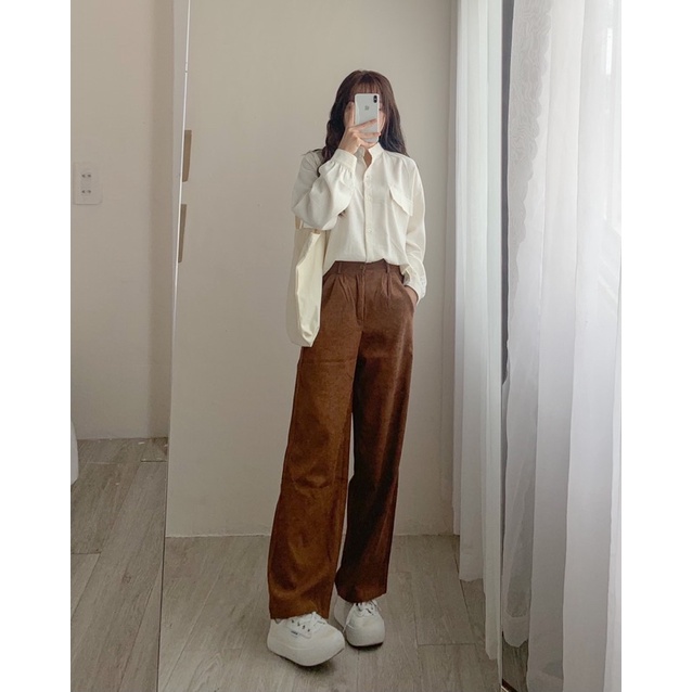 Áo sơ mi cổ tàu túi nắp 324