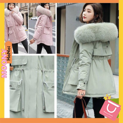 [Hàng L1] Siêu Phẩm Áo Phao Đại Hàn Dáng Dài ❄️ Áo phao Mũ Lót Lông Siêu Ấm ❄️❄️ | BigBuy360 - bigbuy360.vn
