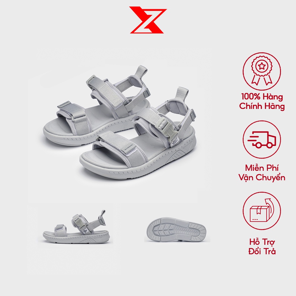 Sandals ZX 2714 Streetwear đế bằng khóa cài All Black & All Grey