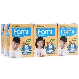 Combo Lốc 6 Hộp Sữa Đậu Nành Fami Nguyên Chất/ Canxi 200ml