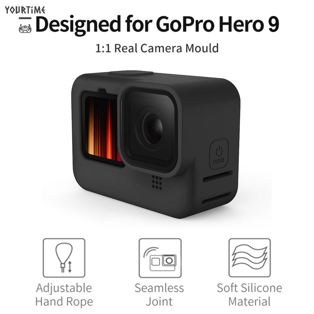 Vỏ bảo vệ bằng silicon màu đen kèm nắp ống kính cho GoPro Hero 9
 | BigBuy360 - bigbuy360.vn