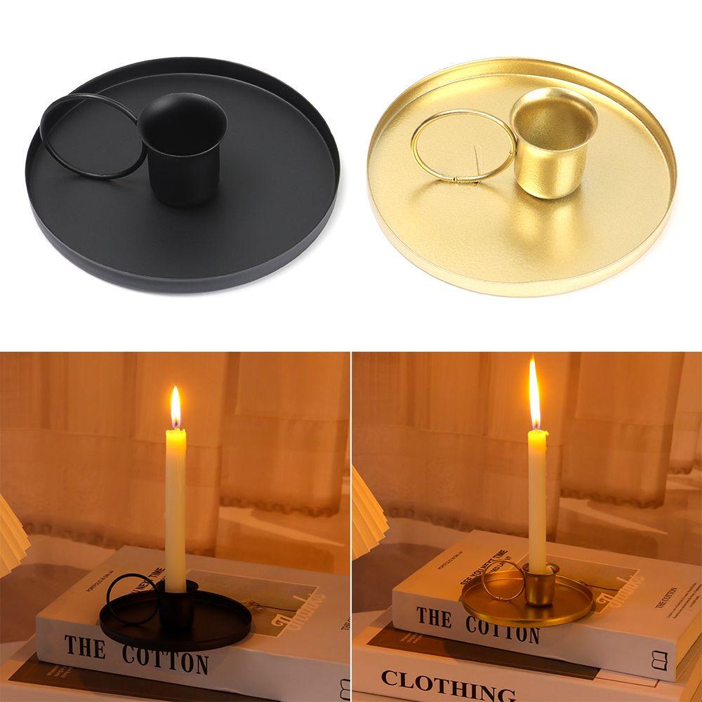 Set 1 / 2 Giá Đỡ Nến Màu Đen Tiện Dụng|Phụ Kiện Trang Trí Bàn Tiệc Cưới Hình Chiếc Cốc Dễ Thương Xinh Xắn
