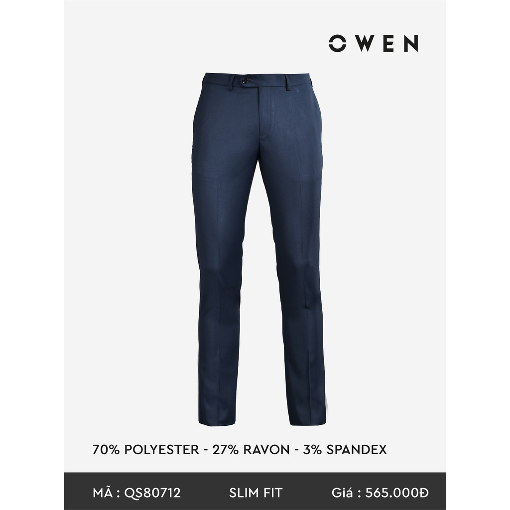 Quần Tây Nam Owen QS80712 Quần Âu Nam Màu Xanh Navy Dáng Slim Fit