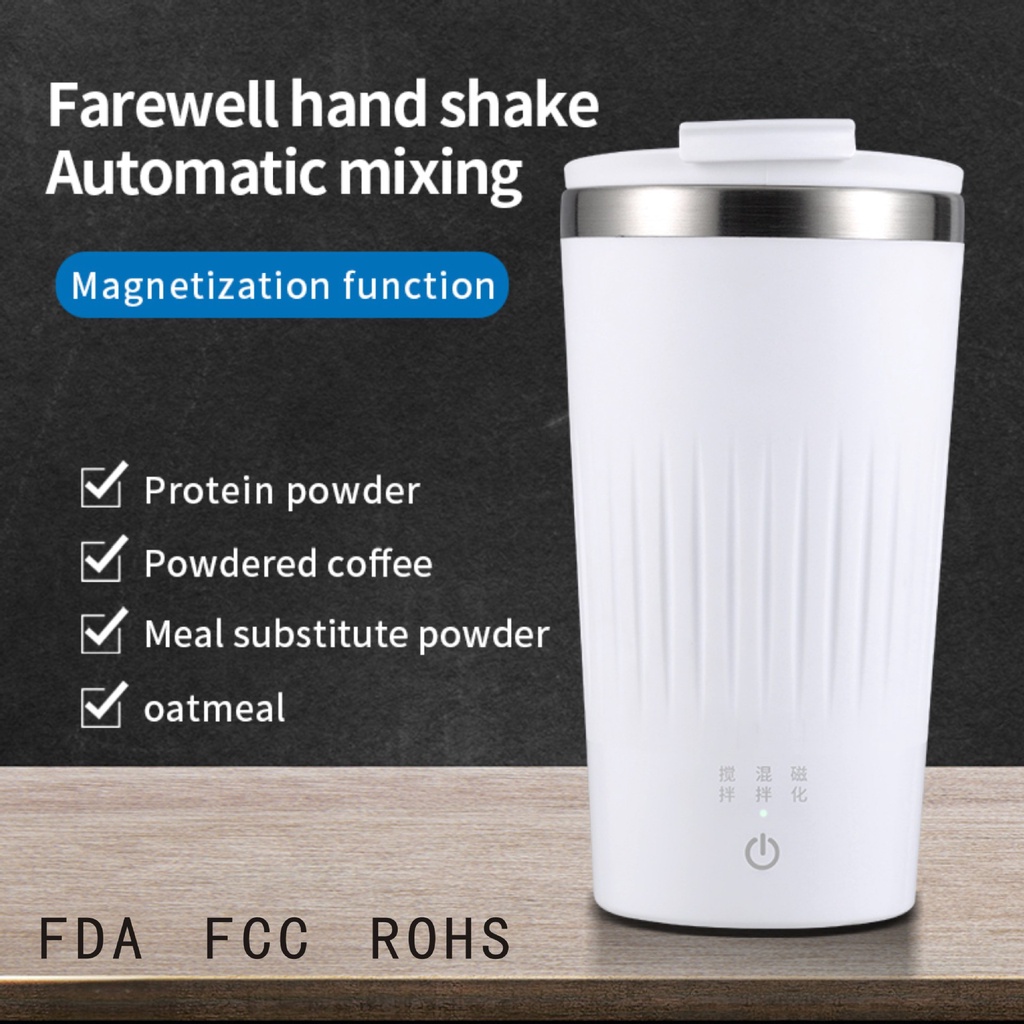 Cốc Khuấy Cà Phê Tự Động Bằng Thép Không Gỉ Dung Tích 500ml Có Thể Sạc Lại