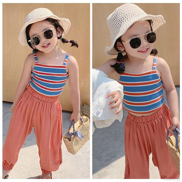 Áo hai dây chất liệu cotton phong cách Hàn Quốc xinh xắn dành cho bé gái