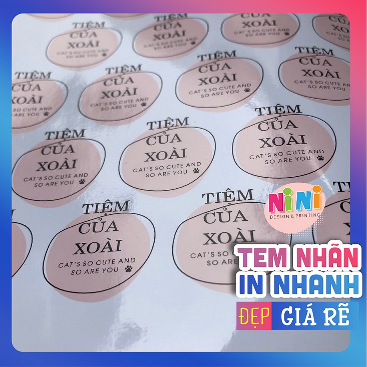 [5 tờ decal nhựa siêu dính] In tem, decal, logo, sticker chất liệu nhựa dán khổ to - cắt theo yêu cầu