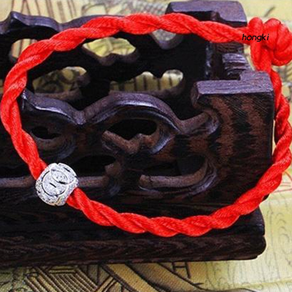 Vòng đeo tay dạng dây bện màu đỏ may mắn dành cho nam và nữ