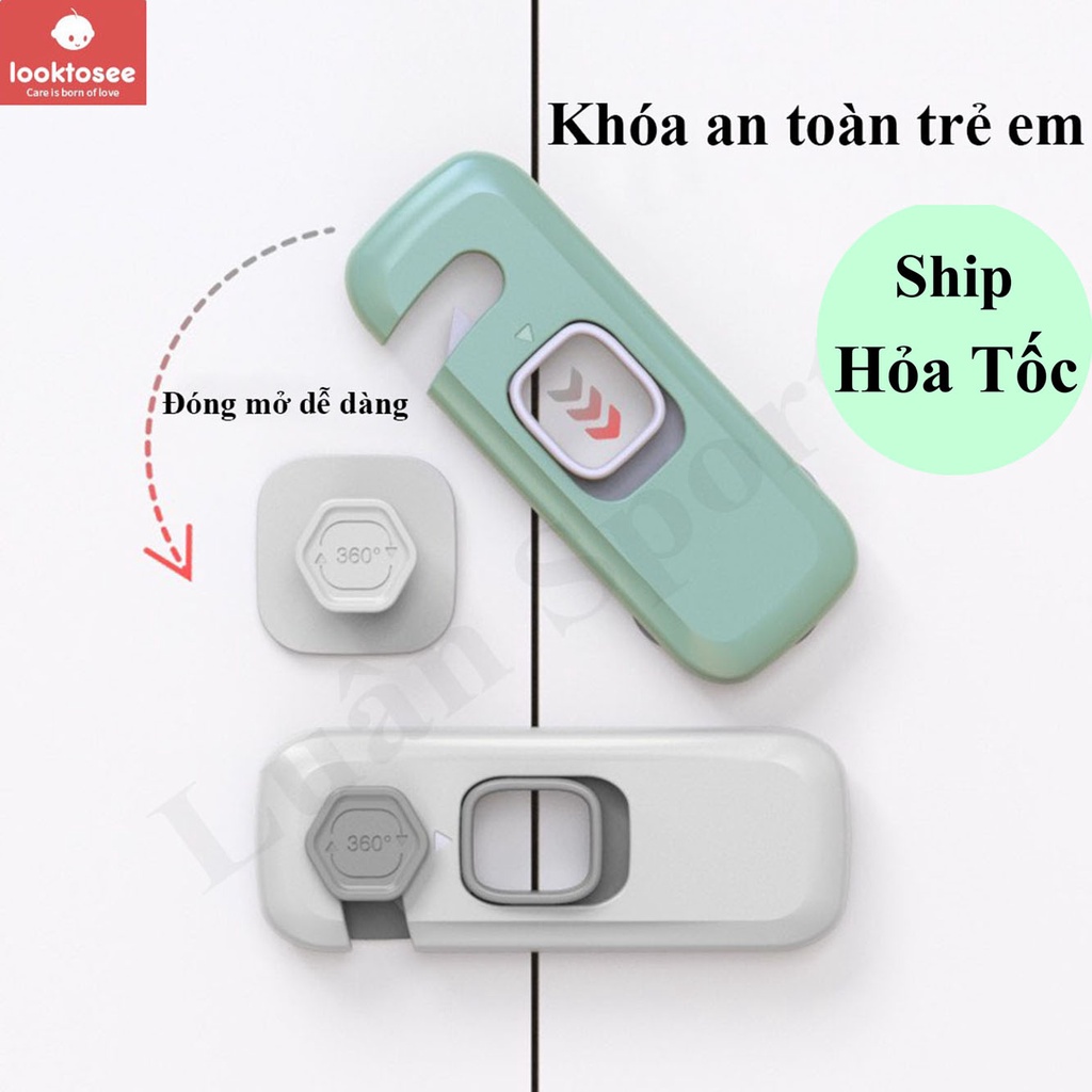 Khóa cài tủ lạnh an toàn cho bé - khóa tủ, ngăn kéo cao cấp giữ an toàn cho trẻ em - Looktosee
