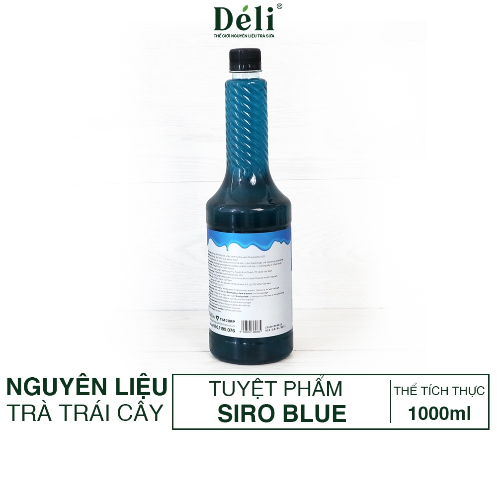 Siro Blue cao cấp Déli chai 1 Lít [ CHUYÊN SỈ ] HSD : 12 THÁNG .Chuyên dùng trong pha chế trà , soda , cocktail ,...