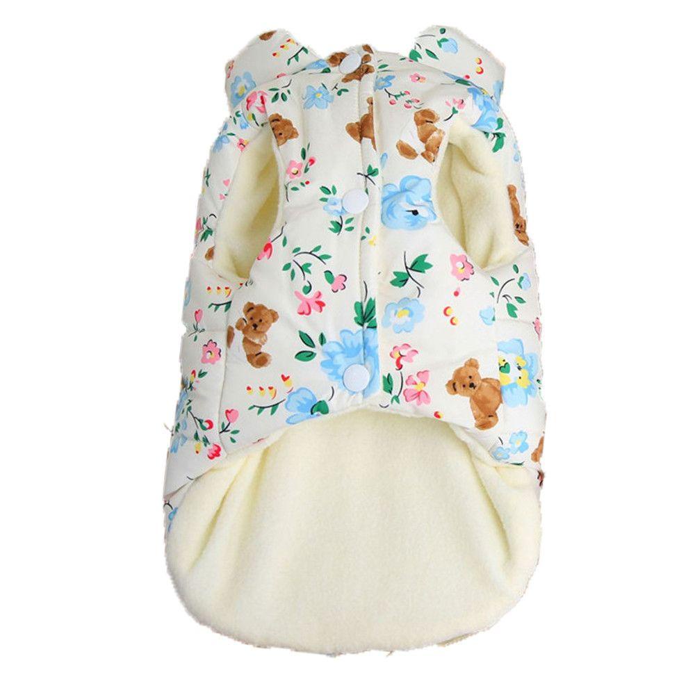 Layor1 Áo Khoác Mùa Đông In Hình Hoạt Hình Chó Chihuahua Pug Ấm Áp Có Dây Xích