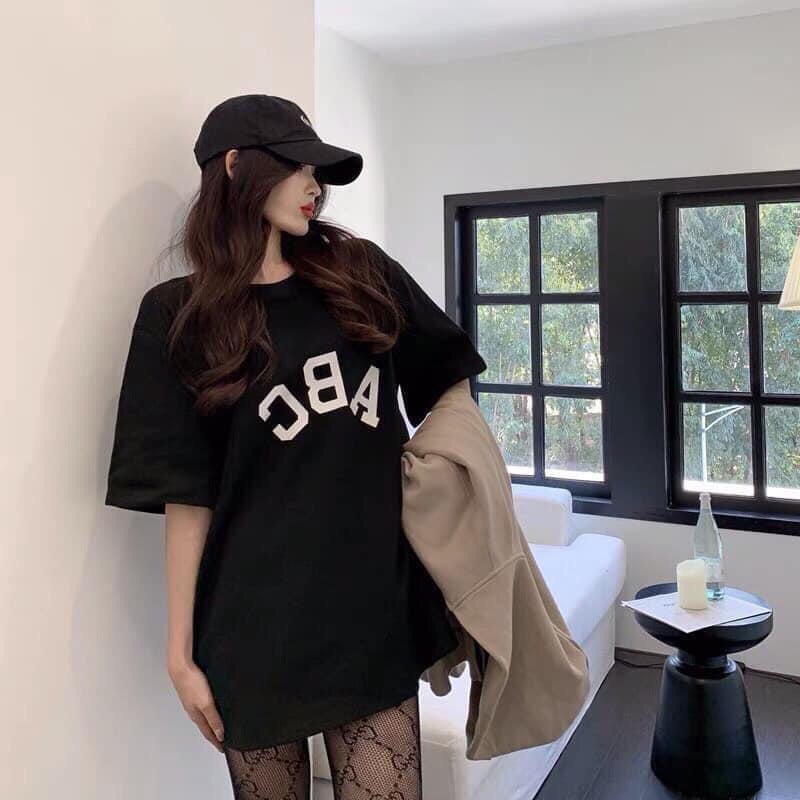 Áo Thun Form RỘNG 3158 Áo Phông Unisex Mặt cotton khô Cho Cả Nam Nữ Chữ ABC