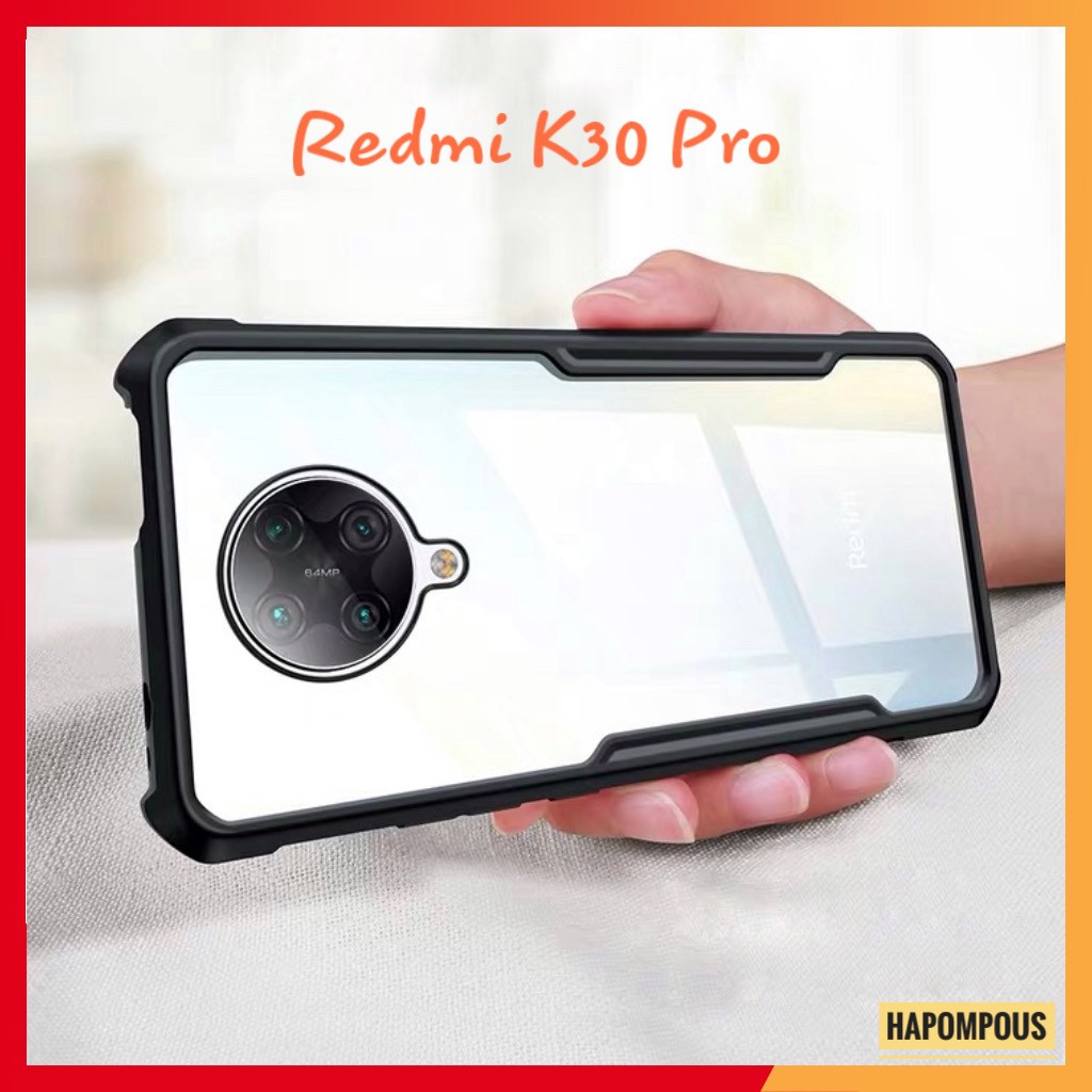 Ốp Lưng Redmi K30 Pro / Poco F2 Pro, Chính hãng xundd, Mặt lưng trong suốt, Viền TPU - Đen