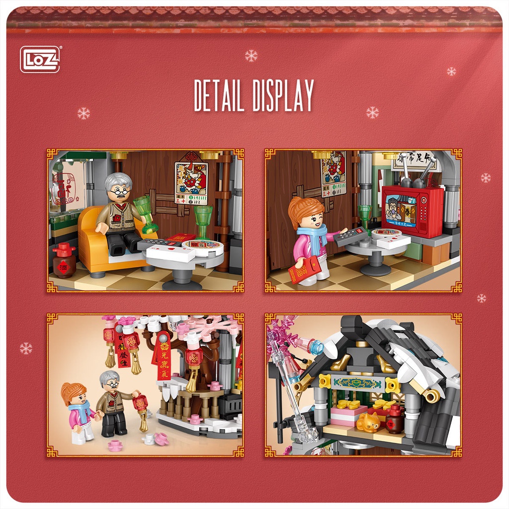 Bộ mô hình lắp ráp khối xây dựng LOZ đồ chơi mô hình New Year's Eve Day