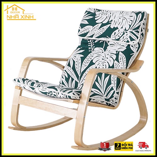 Ghế Poang Bập Bênh Thư Giãn, Ghế Thư Giãn Poang Đọc Sách Được Làm Từ Gỗ Bạch Dương Cao Cấp