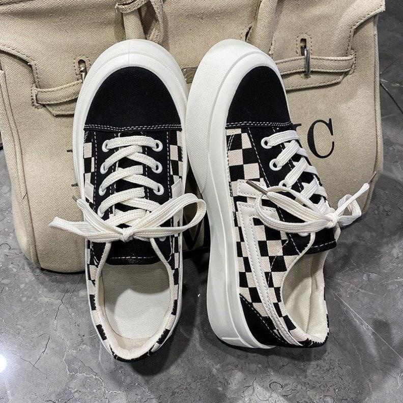 💜 Giày nữ buộc dây thời trang hàn quốc kiểu dáng vans độn đế