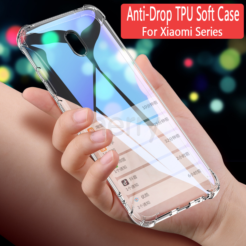 Siêu Chống Sock Ốp lưng Dẻo Trong suốt TPU vỏ điện thoại Cho Xiaomi Redmi Note 10 10S 9 9s 8 7 Pro Max 9T 9A 9C 8A 6 Poco F3 M3 F2 X3 NFC K40 K30 K20 Pro không ố vàng Chống Trầy Chống vết dầu