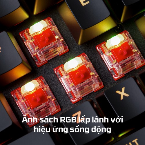 Bàn phím gaming HyperX Alloy Origins (HyperX Red/Aqua/Blue switch)- US Layout- Hàng Chính Hãng