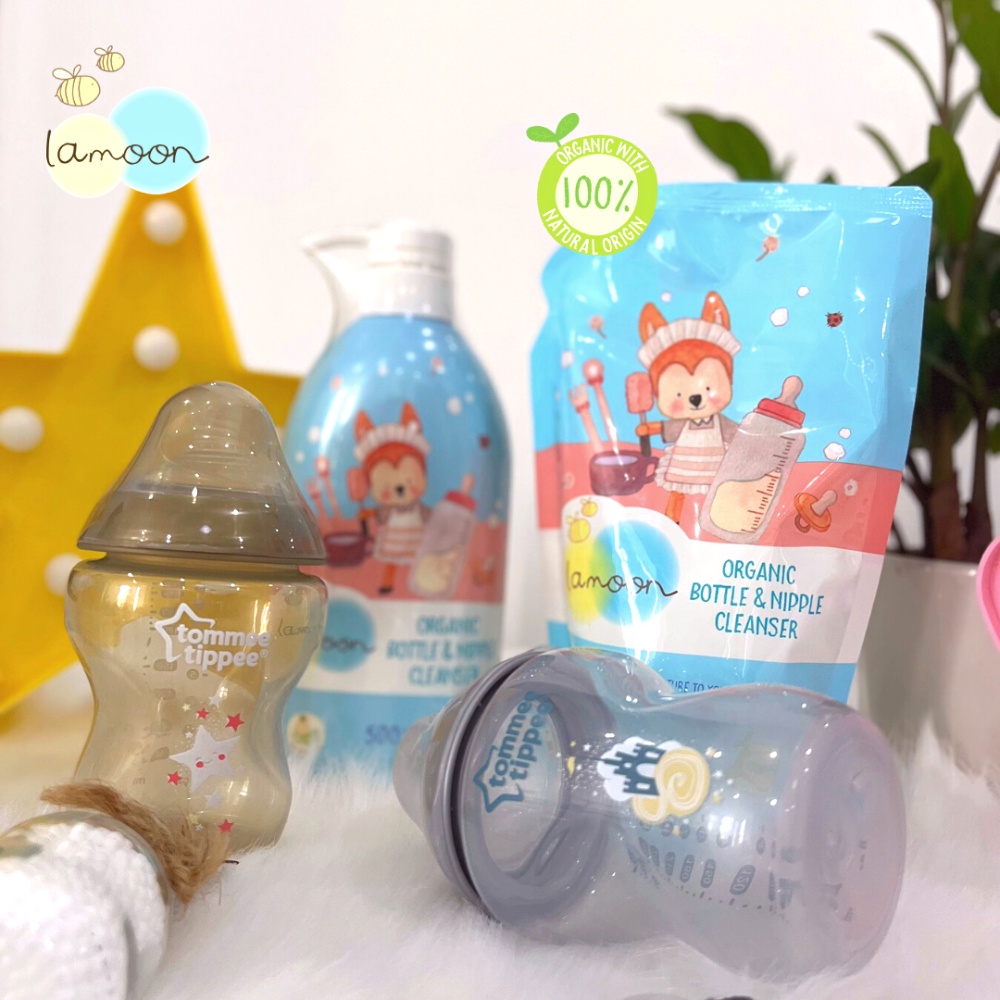 [Date12/05/2024] Nước rửa bình sữa Organic cho bé Lamoon - Bình 500ml