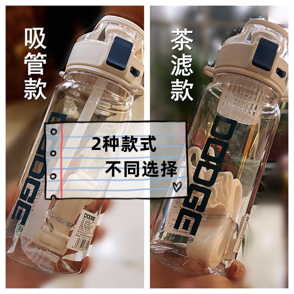 Bình Đựng Nước 700ml/900ml Có Ống Hút Và Tay Cầm Tiện Dụng