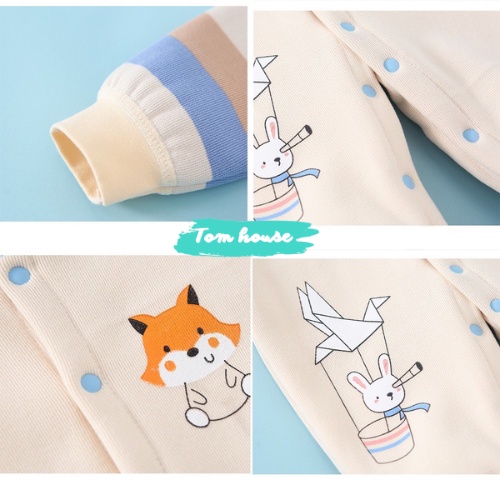 Bộ Liền Thân Dài Tay Nỉ Lót Lông Cực Ấm Cho Bé Sơ Sinh 12BDD