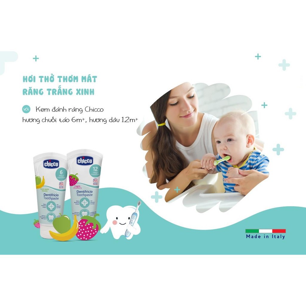 Kem Đánh Răng Hương Chuối - Táo Chicco 6M+ (CHÍNH HÃNG) CHO BÉ (CO114250)