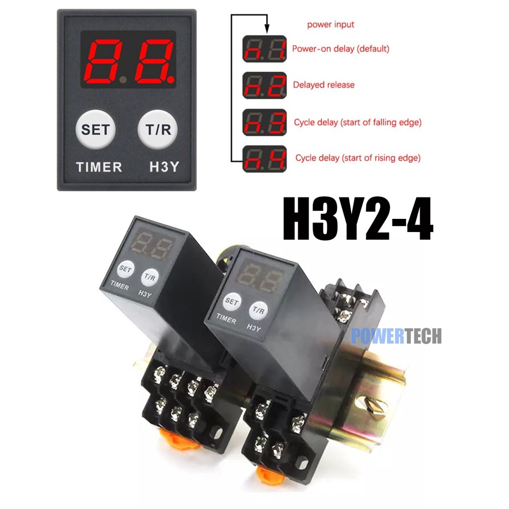 Rơle kỹ thuật số H3Y-2 H3Y-4 H3Y2 H3Y4 0.1S-990H Trình trễ điều khiển tròn Thời gian AC DC 12V24V220