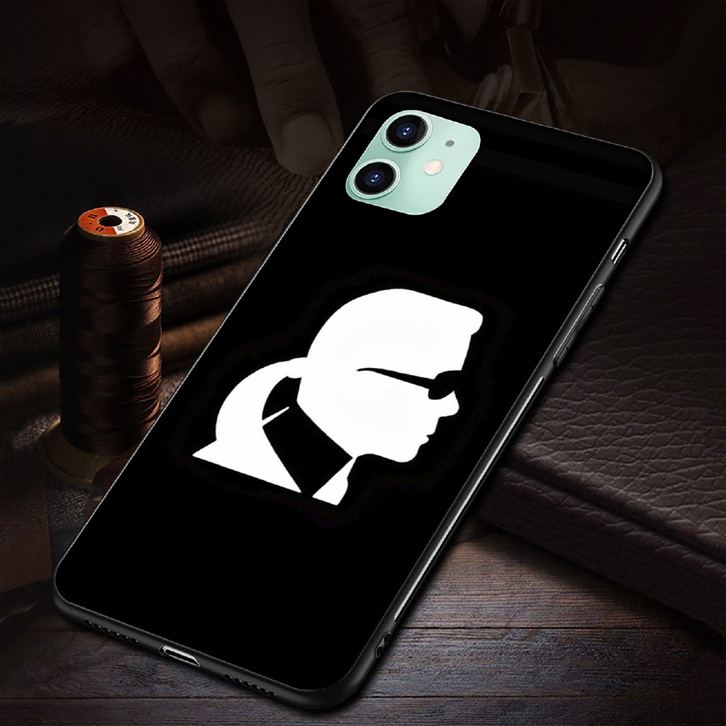 Ốp Điện Thoại Silicon Mềm Viền Đen Hình karl lagerfeld Cho iphone 6 6s 7 8 + xr x xs 11 pro max