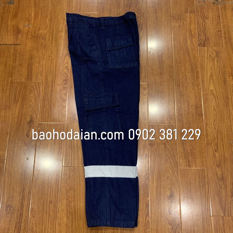 Quần jean túi hộp phản quang xám 2 ống chân