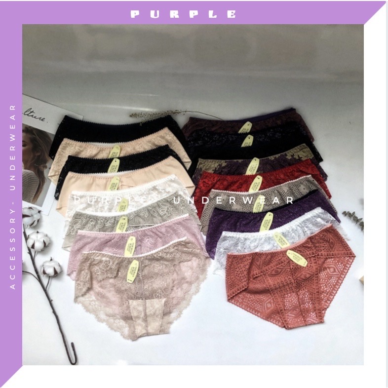 Quần lót nữ ren sexy Thái từ 40 -68kg thoáng khí họa tiết đa dạng nhiều màu, quần chíp ByLOMISA QR12 | BigBuy360 - bigbuy360.vn
