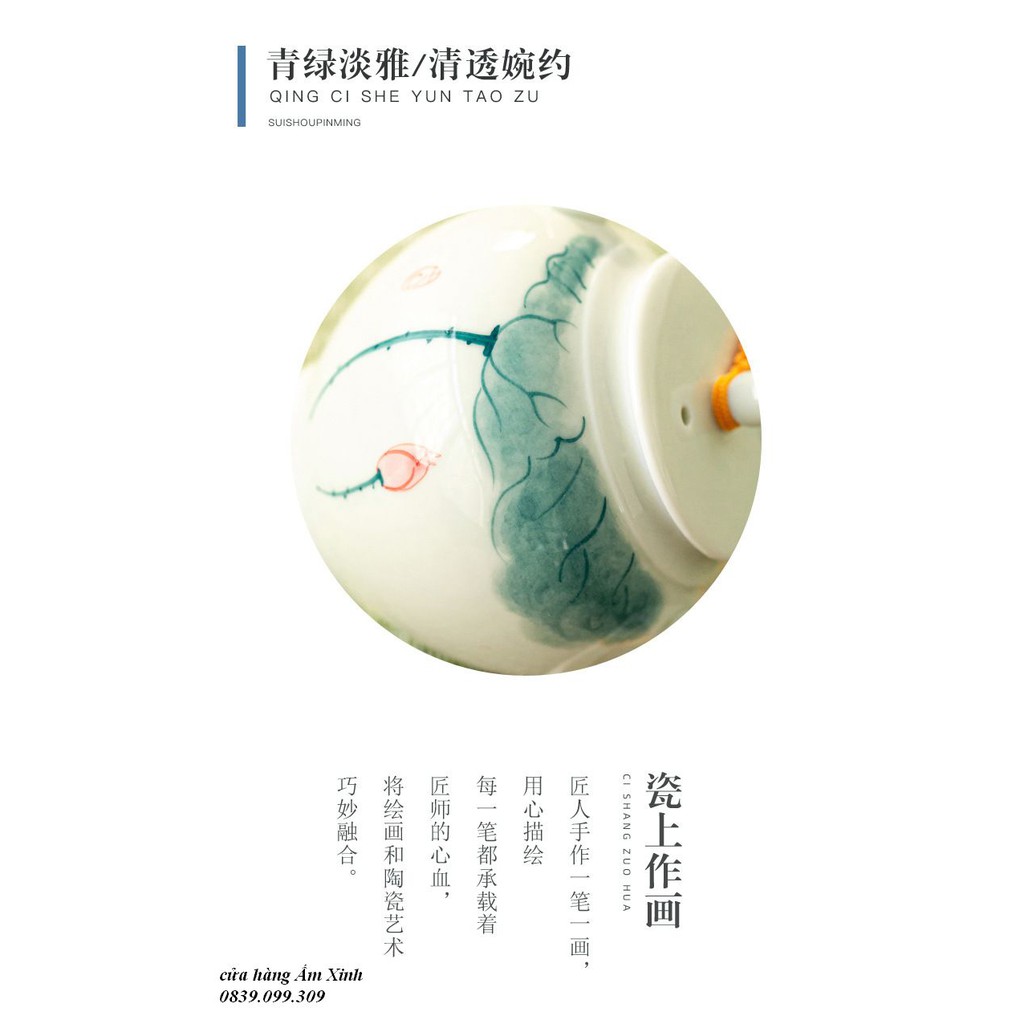 Chén Sứ Cảnh Đức Hoa Sen 50 ml