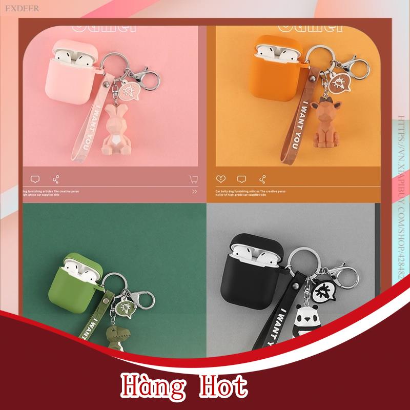 Vỏ Bảo Vệ Hộp Đựng Tai Nghe Phối Mặt Hình Động Vật Xinh Xắn Cho Airpods 2