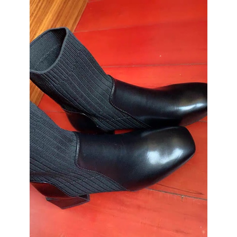 [💥 Ảnh Thật Phía Cuối] Boot Da Mix len Siêu Xinh Cho Mùa Đông❄️ | BigBuy360 - bigbuy360.vn