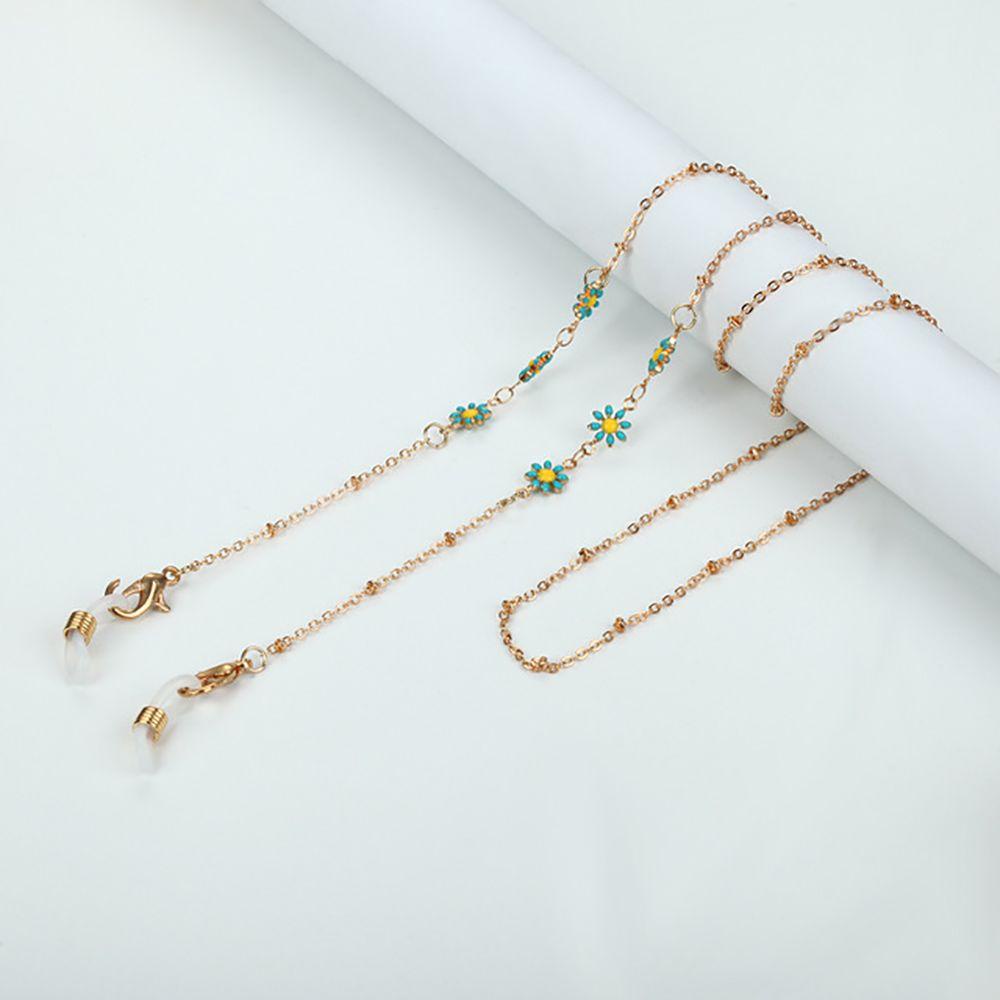 Dây Đeo Mắt Kính Chống Thất Lạc Bằng Hợp Kim Họa Tiết Hoa Cúc Phong Cách Retro Dành Cho Nữ