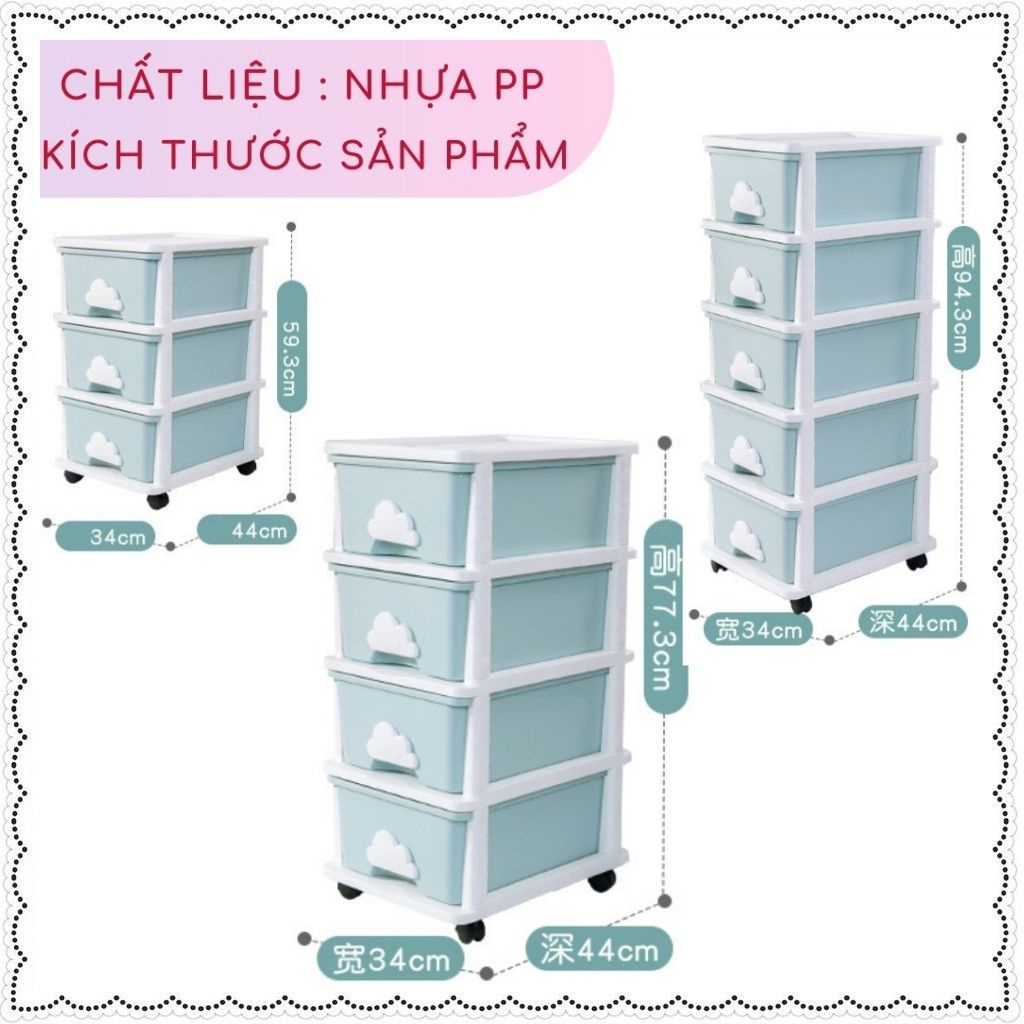 Tủ nhựa cho bé đựng quần áo giày dép đồ chơi mỹ phẩm 3 4 5 ngăn tủ để đầu giường cho mẹ & bé chính hãng Yeya Zozon