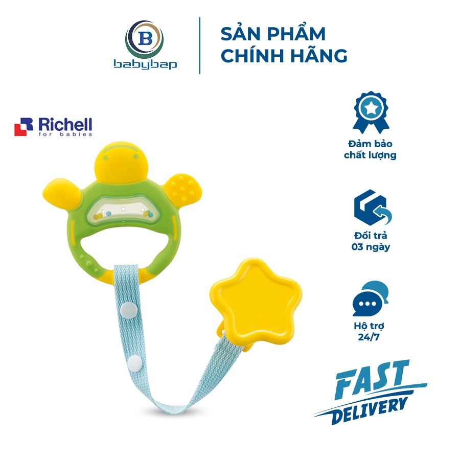 Gặm Nướu Tròn Có Dây Đeo Richell Làm Từ Chất Liệu Nhựa Cao Cấp, An Toàn
